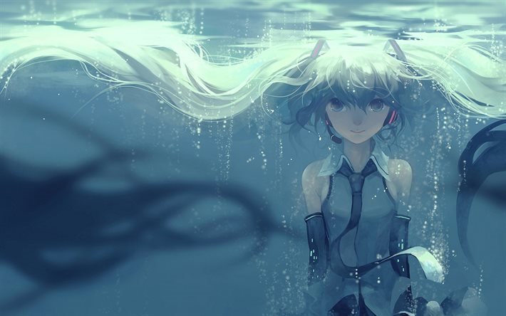 Hatsune Miku, vattnet, manga, Vocaloid