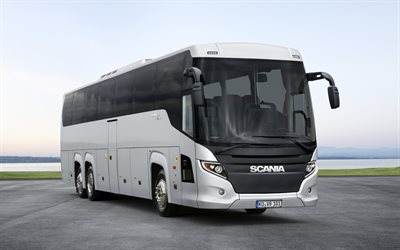 Scania Touring, 4k, strada, 2018 autobus, trasporto passeggeri, Scania