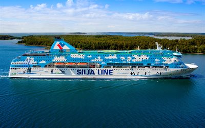 Galaxy, 4k, navio de cruzeiro, mar, Tallink e Silja Line