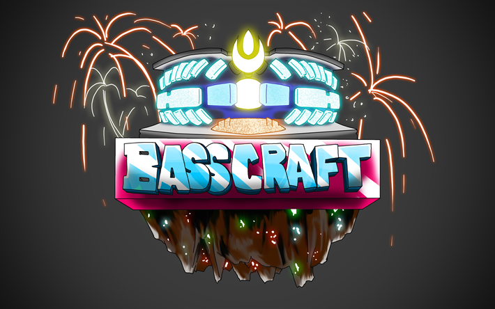 BassCraft, 4k, 2018年までのゲーム, ロゴ, ファンアート, BassCraftロゴ