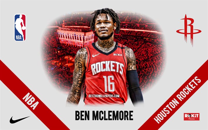 Ben McLemore, Houston Rockets, Amerikansk Basketspelare, NBA, portr&#228;tt, USA, basket, Toyota Center, Houston Rockets logotyp