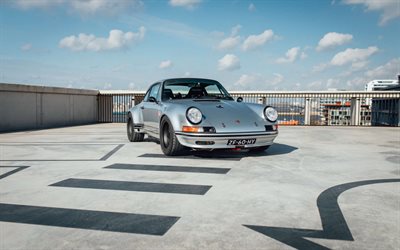 Porsche 911, 1990, retro cars, silver sports coupe, tuning 911 1990, Porsche 964, german sports cars, Porsche