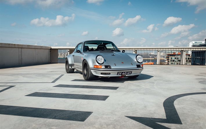 Porsche 911, 1990, auto retr&#242;, argento sport coupe tuning 911 1990, Porsche 964, tedesco di auto sportive, Porsche