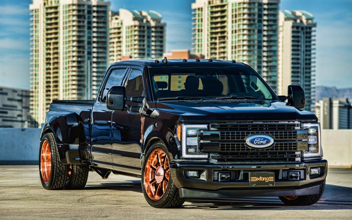 Ford F-350 Super Duty, 4k, Vus, 2020 voitures, tuning, voitures am&#233;ricaines, 2020 Ford F-350, Ford
