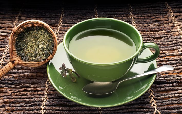 緑茶, お茶, 緑のカップ, 異なるドリンク, 茶葉, お茶の概念