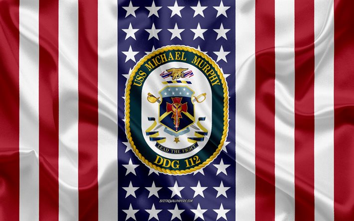 USSマイケル-マーフィーのエンブレム, DDG-112, アメリカのフラグ, 米海軍, 米国, USSマイケル-マーフィーバッジ, 米軍艦, エンブレム、オンラインでのマイケル-マーフィー