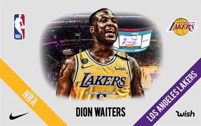 Dion Waiters, Los Angeles Lakers, American Basketball Player, NBA, portrait, USA, basketball, Staples Center, Los Angeles Lakers logo