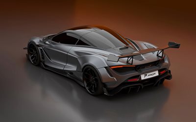 McLaren 720S, Prima della Progettazione, 2020, hypercar, esterno, tuning 720S, ruote nere, grigio opaco, 720S, British supercar McLaren