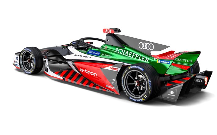 Audi e-tron FE07, 2020, Formula E, FIA, racing car, rear view, exterior, Formula, electric racing car