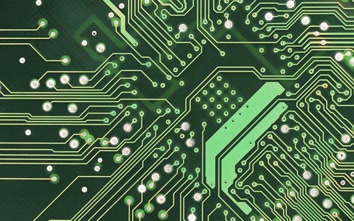 green electronic circuit texture, digital background, electronic circuit, board texture, green technology background