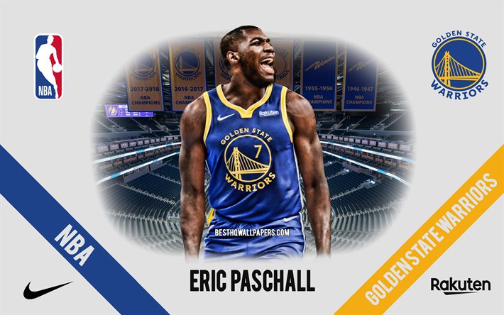 Eric Paschall, Golden State Warriors, Amerikkalainen Koripalloilija, NBA, muotokuva, USA, koripallo, Chase Center, Golden State Warriors logo