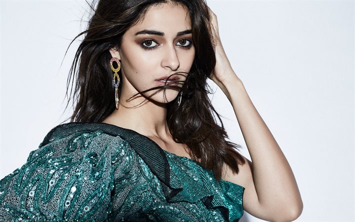 Ananya Pandey, actrice indienne, portrait, s&#233;ance photo, robe verte, Bollywood, star indienne