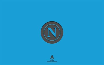 SSC Napoli, sfondo blu, squadra di calcio italiana, stemma SSC Napoli, Serie A, Italia, calcio, logo SSC Napoli