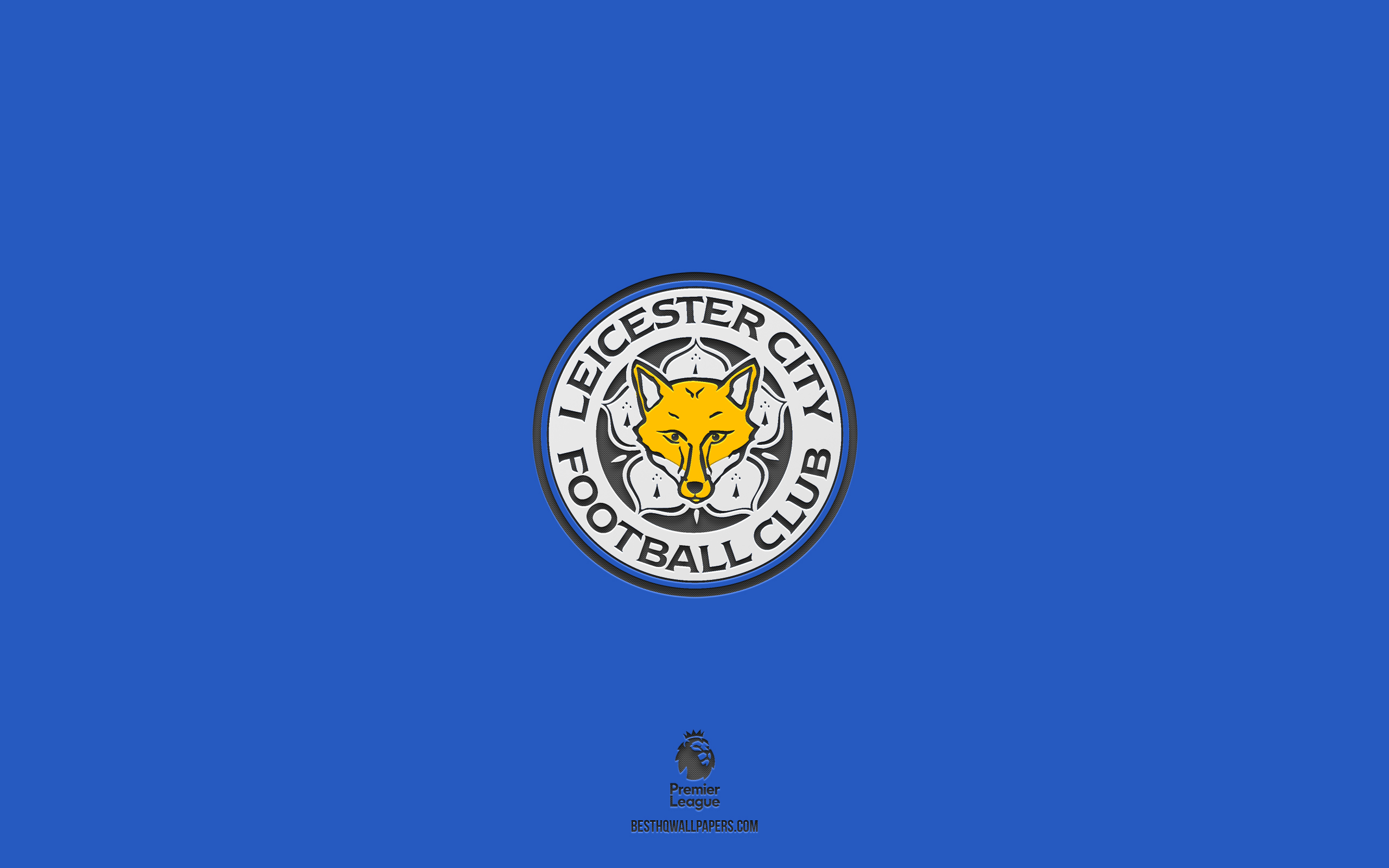 ダウンロード画像 レスターシティfc 青い背景 イングランドのサッカーチーム レスターシティfcエンブレム プレミアリーグ イギリス フットボール レスターシティfcのロゴ 画面の解像度 2560x1600 壁紙デスクトップ上