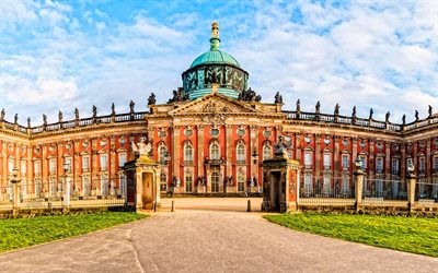 New Palace, 4k, Potsdam, german landmarks, summer, german cities, Europe, Germany, Cities of Germany, Neues Palais, Potsdam Germany