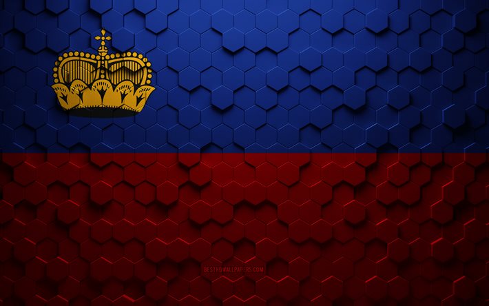 Liechtenstein Bayrağı, Petek Sanatı, Liechtenstein Altıgen Bayrağı, Liechtenstein, Zd Altıgen Sanatı