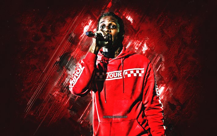 Download wallpapers Lil Durk, American rapper, portrait, red stone ...