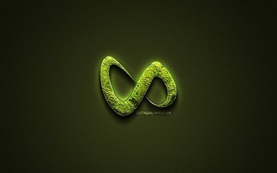 DJ Serpent logo, vert logo creative, le DJ fran&#231;ais, l&#39;art floral logo, DJ Serpent, embl&#232;me vert en fibre de carbone texture, DJ Snake, art cr&#233;atif, William Sami Etienne Grigahcine