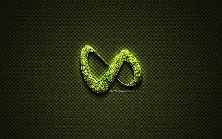 DJ Snake logo, yeşil yaratıcı logo, Fransız DJ, floral art logo, DJ Yılan amblemi, yeşil karbon fiber doku, DJ Snake, yaratıcı sanat, William Sami Etienne Grigahcine
