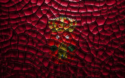 Flag of Albacete, 4k, spanish provinces, cracked soil, Spain, Albacete flag, 3D art, Albacete, Provinces of Spain, administrative districts, Albacete 3D flag, Europe