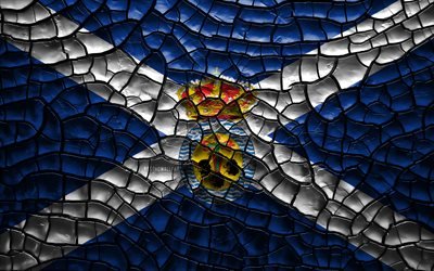 Bandiera di Santa Cruz de Tenerife, 4k, province spagnole, incrinato suolo, Spagna, Santa Cruz de Tenerife, bandiera, 3D, arte, Province di Spagna, i distretti amministrativi, Santa Cruz de Tenerife 3D, Europa