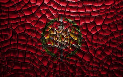 Flag of Valladolid, 4k, spanish provinces, cracked soil, Spain, Valladolid flag, 3D art, Valladolid, Provinces of Spain, administrative districts, Valladolid 3D flag, Europe