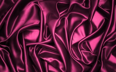 シルクピンク, 4k, ピンク色の生地の質感, 絹, ピンクの背景, ピンクサテン, 生地の質感, サテン, 絹織