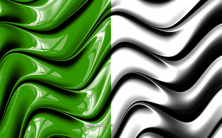 Fermanagh bandeira, 4k, Rep&#250;blica da Irlanda, distritos administrativos, Bandeira de Fermanagh, Arte 3D, Fermanagh, irland&#234;s munic&#237;pios, Fermanagh 3D bandeira, Irlanda, Reino Unido, Europa