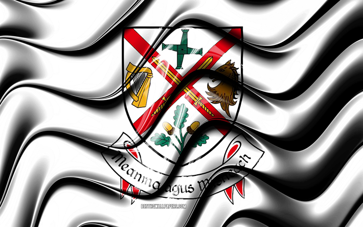 Kildare drapeau, 4k, les Comt&#233;s de l&#39;Irlande, de la circonscription administrative, le Drapeau de Kildare, art 3D, Kildare, irlandais comt&#233;s, le comt&#233; de Kildare 3D drapeau, Irlande, royaume-Uni, Europe
