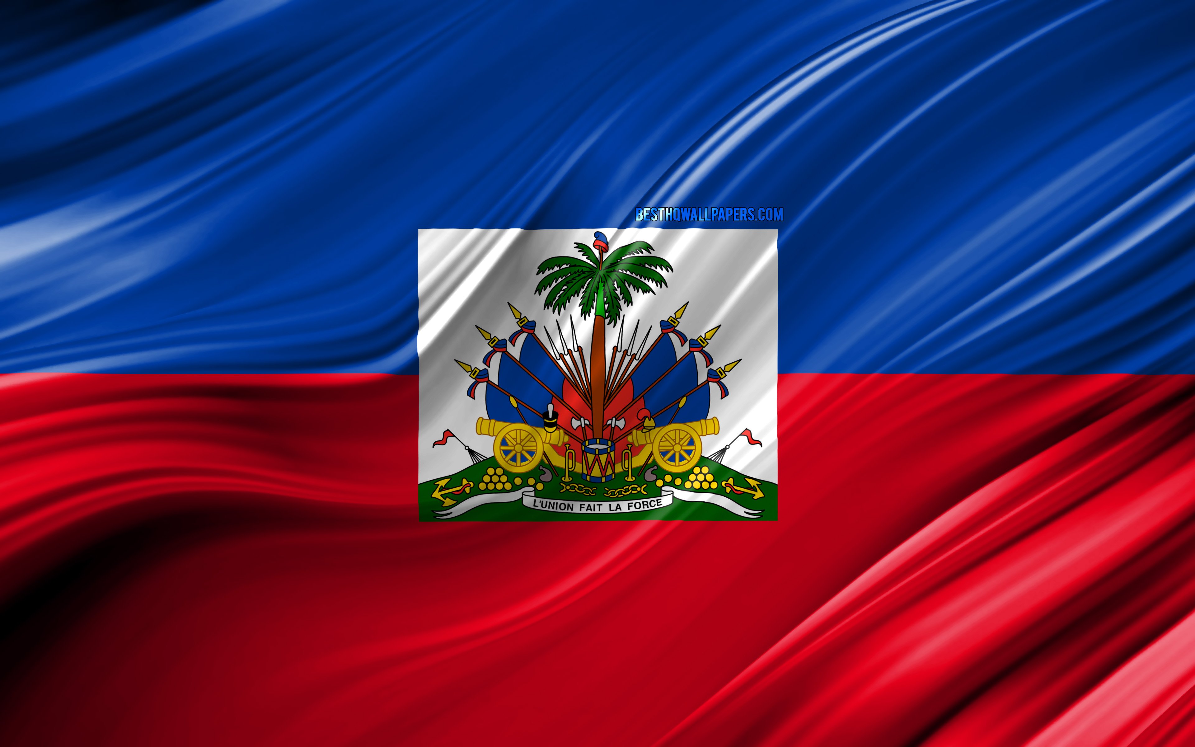 Download wallpapers 4k, Haitian flag, North American countries, 3D ...