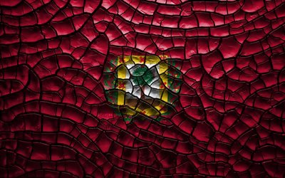 Flag of Biscay, 4k, spanish provinces, cracked soil, Spain, Biscay flag, 3D art, Biscay, Provinces of Spain, administrative districts, Biscay 3D flag, Europe