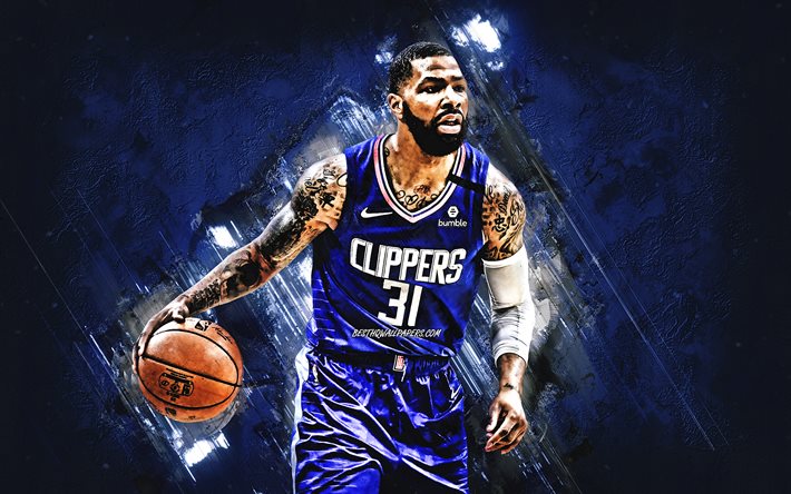 Download wallpapers Marcus Morris Sr, NBA, Los Angeles Clippers, blue ...