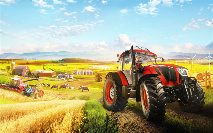 reine landwirtschaft 2018 -, plakat -, farm-simulator, spiele 2018