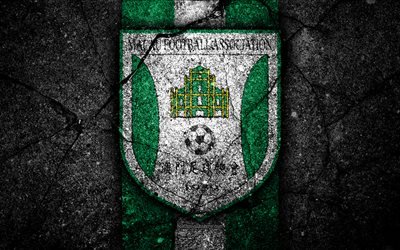 4k, Macau football team, logo, AFC, football, asphalt texture, soccer, Macau, Asia, Asian national football teams, Macau national football team