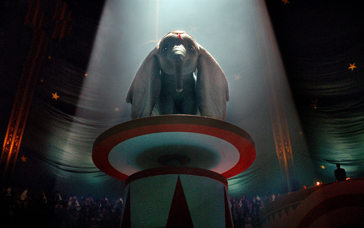 Dumbo, poster, 2019 movie, elephant
