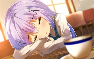 Chino Kafu, sleeping girl, manga, Is the Order a Rabbit