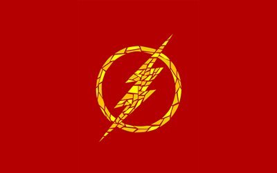4k, El Flash, el logotipo, el m&#237;nimo de 2018 pel&#237;cula, fondo rojo