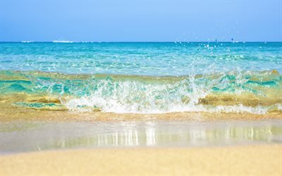 onda, mare, estate, spiaggia, sabbia, acqua, spruzzi d&#39;acqua