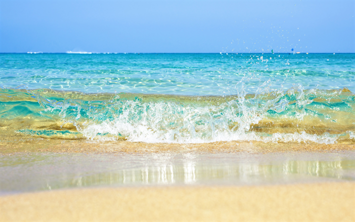 welle, meer, sommer, strand, sand, wasser, spritzendes wasser