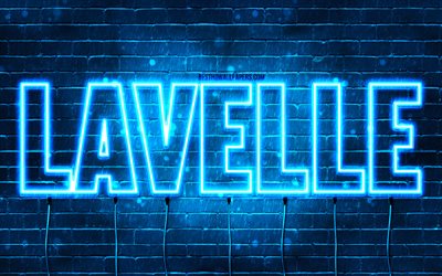 Happy Birthday Lavelle, 4k, blue neon lights, Lavelle name, creative, Lavelle Happy Birthday, Lavelle Birthday, popular french male names, picture with Lavelle name, Lavelle