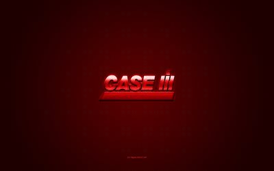 Case IH logo, red shiny logo, Case IH metal emblem, red carbon fiber texture, Case IH, brands, creative art, Case IH emblem