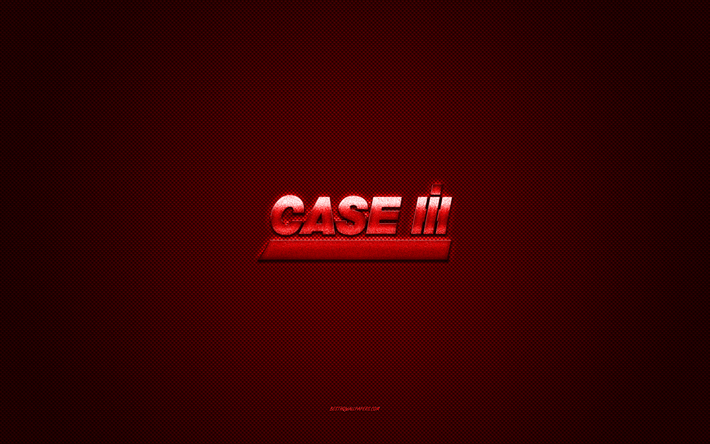 Case IH logo, red shiny logo, Case IH metal emblem, red carbon fiber texture, Case IH, brands, creative art, Case IH emblem