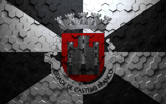 castelo branco bayrağı, petek sanatı, castelo branco altıgenler bayrağı, castelo branco 3d altıgenler sanatı