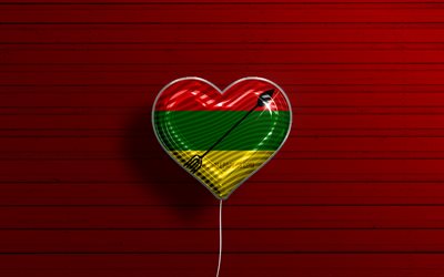 I Love Neiva, 4k, realistic balloons, red wooden background, Day of Neiva, Colombian cities, flag of Neiva, Colombia, balloon with flag, cities of Colombia, Neiva flag, Neiva