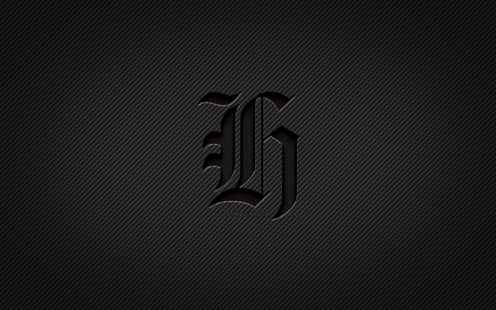 NZ Herald carbon logo, 4k, grunge art, carbon background, creative, NZ Herald black logo, brands, NZ Herald logo, NZ Herald