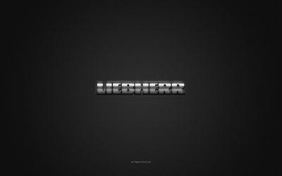 Liebherr logo, silver shiny logo, Liebherr metal emblem, gray carbon fiber texture, Liebherr, brands, creative art, Liebherr emblem