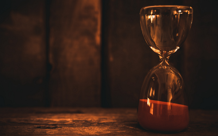 砂時計, 夜, 時間, 古い時計, 時間の概念, ガラス時計