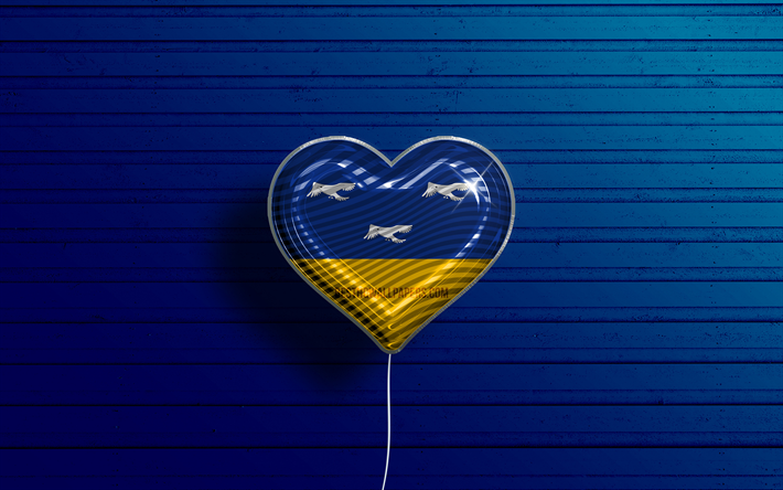I Love Arapongas, 4k, realistic balloons, blue wooden background, Day of Arapongas, brazilian cities, flag of Arapongas, Brazil, balloon with flag, cities of Brazil, Arapongas flag, Arapongas