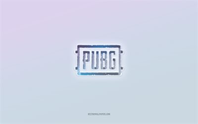Pubg logo, cut out 3d text, white background, Pubg 3d logo, Gorenje emblem, Pubg, embossed logo, Pubg 3d emblem, PlayerUnknowns Battlegrounds