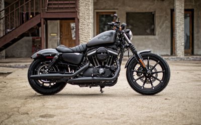 A Harley-Davidson Iron 883, 2019, motocicleta preto, moto legal, americana de motocicletas, A Harley-Davidson
